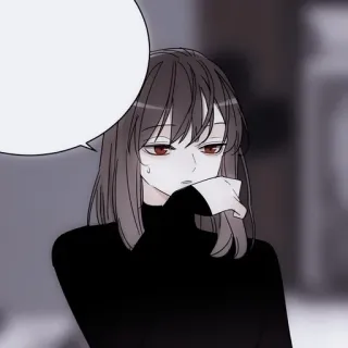 🖤 Anime, Donna, Triste, Manga, Femmina telegram sticker