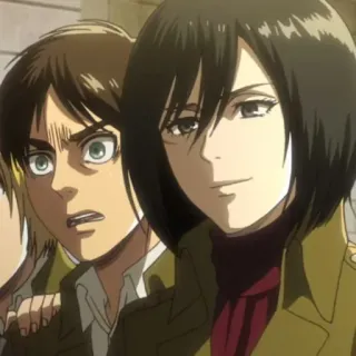 🙂 Mikasa Ackerman Attack on Titan anime, attack on titan, mikasa, eren telegram sticker
