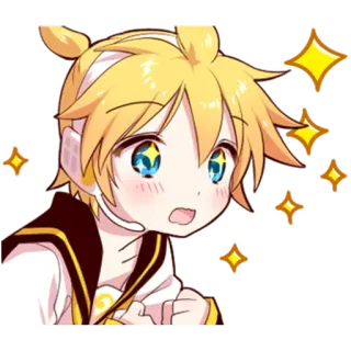 🤩 Kagamine Len Vocaloid Anime, Vocaloid, Kagamine Len, süß telegram sticker