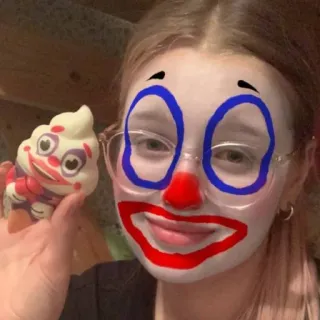 🤡 payaso, maquillaje, cara, gafas, filtro, divertido, entretenimiento telegram sticker