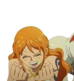👑 Nami One Piece Anime, One Piece, Nami, Dessin animé, Joyeux, Excité, Gai whatsapp sticker
