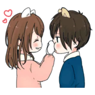 ☺️ couple, amour, dessin animé, animé, mignon, romance telegram sticker