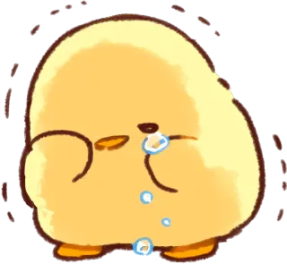 😢 sedih, menangis, anak ayam, kartun, binatang, imut telegram sticker