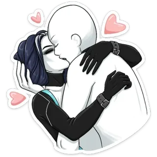 😗 beso, amor, pareja, romance, abrazo whatsapp sticker