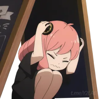 😣 Anya Forger Spy x Family Anime, Dessin animé, Cheveux roses, Anya, Spy x Family, Mignon, Enfant telegram sticker