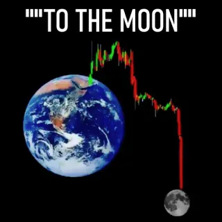 🌙 "TO THE MOON" Giełda, Meme, Ziemia, Księżyc, Finanse, Inwestycje telegram sticker