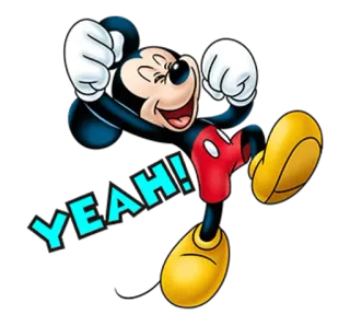 😝 Mickey Mouse YEAH! cartone animato, topo, celebrazione, eccitazione, felice telegram sticker