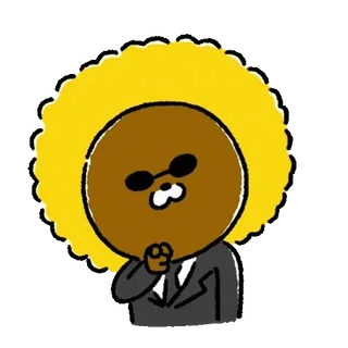 💬 Personaje, Afro, Gafas de sol, Traje, Dibujo animado telegram sticker