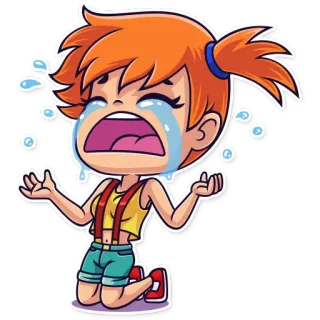 😭 Misty Аниме, Девушка, Грустно, Плачет, Покемон telegram sticker
