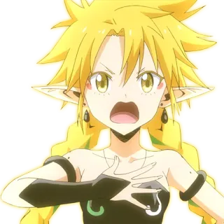 😤 anime, elf, character, female, angry, yelling telegram sticker