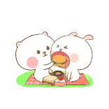 🥔 desenho animado, animais, comida, piquenique, fofo, ilustração, amizade whatsapp sticker
