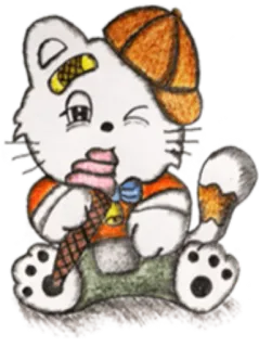 🍦 gato, sorvete, fofo, adesivo, desenho animado telegram sticker