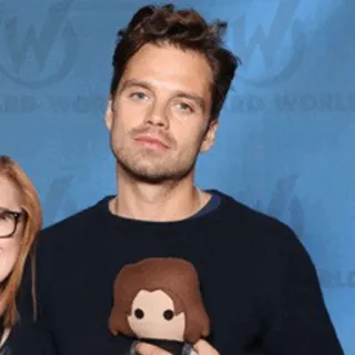 😐 Bucky Barnes Себастиан Стэн, Зимний Солдат, Marvel, Персонаж комиксов telegram sticker