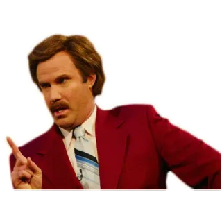 ☝️ Ron Burgundy Anchorman Ron Burgundy, Anchorman, Will Ferrell, comedy, news, suit, character, movie telegram sticker