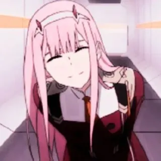 🍓 Zero Two Darling in the Franxx Anime, Mädchen, Pinke Haare, Zero Two, Darling in the Franxx telegram sticker