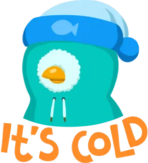 🙈 It's COLD freddo, inverno, pinguino, cartone animato whatsapp sticker