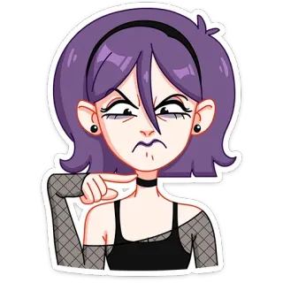 😡 Emo, Mädchen, Attitüde, Cartoon, Aufkleber telegram sticker