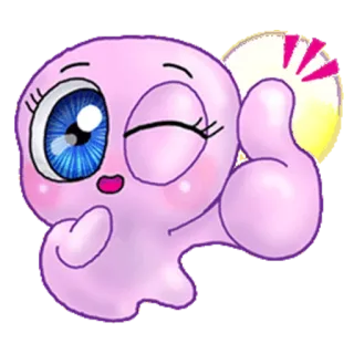 👍 Dibujo animado, Personaje, Mono, Pulgar arriba, Guiño telegram sticker