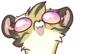 🎉 Cartoon, Fellwesen, Tier, Augen, Sticker telegram sticker