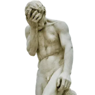🤦 statue, sadness, despair, sculpture, art, crying, grief telegram sticker