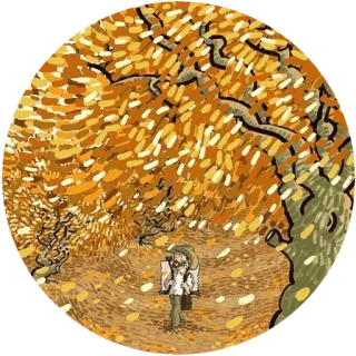 🌾 Vincent van Gogh painting, artist, van Gogh, art, autumn, tree whatsapp sticker