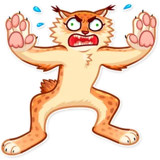 👹 lynx, cat, animal, sticker, cartoon whatsapp sticker
