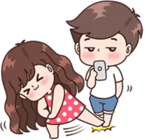 😄 Dessin animé, Couple, Romance, Amour, Enjoué, Relation telegram sticker