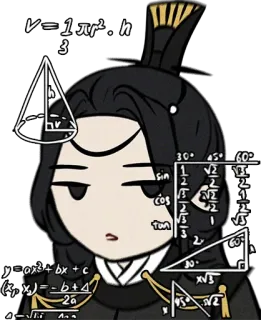 😐 V=1πr².h
3
y = ax² + bx + c
(xx)=-6+47
a
30° 45° 60°
নতাল
2
Sin
COS
2
42
TA
অনলনদে
30
2
FAX
60 คณิตศาสตร์, สมการ, สูตร, ความคิด, สับสน, ตัวละคร whatsapp sticker