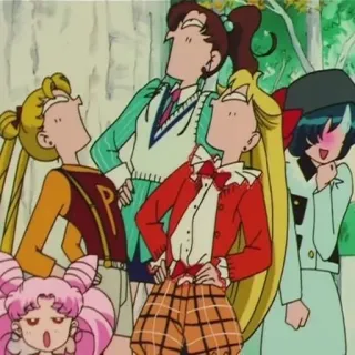 😂 anime, kartun, Sailor Moon, teman, grup whatsapp sticker