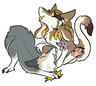 👅 animal, cartoon, cute, playful, happy telegram sticker