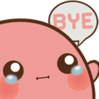 🖐 BYE пока, плач, грустный, розовый, каваий telegram sticker