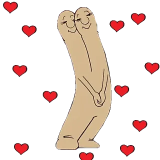 😍 love, hearts, couple, cartoon, romance whatsapp sticker