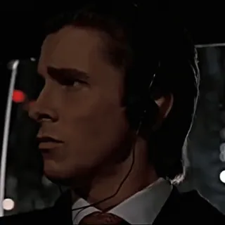 😟 Patrick Bateman American Psycho パトリック・ベイトマン, アメリカン・サイコ, クリスチャン・ベール, 80年代, ビジネスマン, シリアルキラー telegram sticker