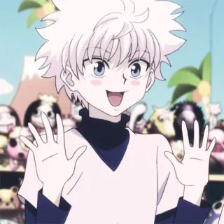 😍 Killua アニメ, キャラクター, キルア, HUNTER×HUNTER, 笑顔, 少年, かわいい telegram sticker