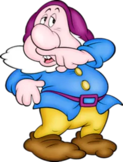 😷 Grumpy Snow White and the Seven Dwarfs nano, cartone animato, brontolo, biancaneve, personaggio disney, animato telegram sticker