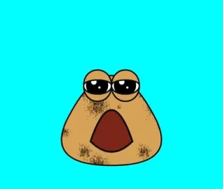 💩 Pou Pou, Инопланетянин, Мультфильм, Игра, Мобильная игра, Грустный telegram sticker