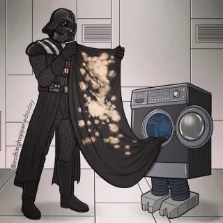 😄 Darth Vader Star Wars Wäsche, Waschmaschine, Figur, Film, Fiktion whatsapp sticker