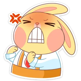 😡 wütend, Cartoon, Hase, Figur, verärgert, Häschen, gereizt telegram sticker
