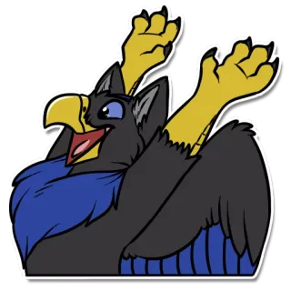 🙌 grifo, grifo, animal, fantasia, adesivo, desenho animado, criatura mítica whatsapp sticker