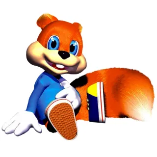 😀 Conker Conker's Bad Fur Day video game, squirrel, nintendo 64, cartoon, character telegram sticker