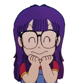 😊 Anime, Menina, Óculos, Fofo, Desenho animado telegram sticker