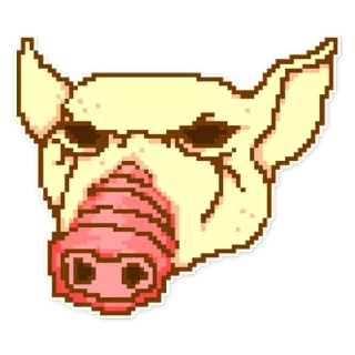 🐷 cerdo, animal, pixel art whatsapp sticker
