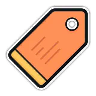 🔰 etichetta, etichetta, cartellino del prezzo, etichetta prodotto, etichetta arancione whatsapp sticker