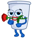 🌹 Cartoon, Tasse, Blume, Rose, Liebe, Süß whatsapp sticker