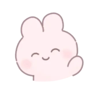 🎀 dessin animé, animal, lapin, kawaii, mignon, salut, bonjour telegram sticker