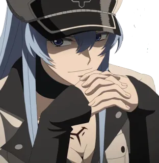 👄 Esdeath Akame ga Kill! Anime, Vrouwelijk, Schurk, Militair, Serieus telegram sticker