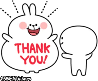 🙏 THANK YOU! thank you, cute, cartoon, rabbit, friends, wholesome telegram sticker