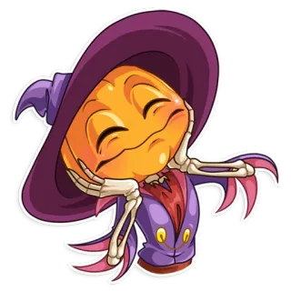 ☺️ かぼちゃ, ハロウィン, 魔女, 骸骨, 漫画, ステッカー, キャラクター telegram sticker