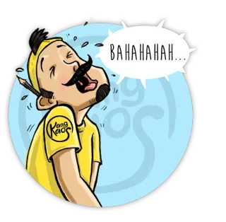 😂 BAHAHAHAH... laughing, cartoon, man, mustache, humor, funny, laughter whatsapp sticker