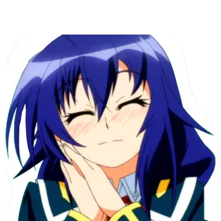 💕 Anime, Dziewczyna, Szczęśliwa, Kreskówka, Kawaii, Uśmiechnięta, Słodka telegram sticker